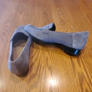 Clarks Keesha gray suede shoes.